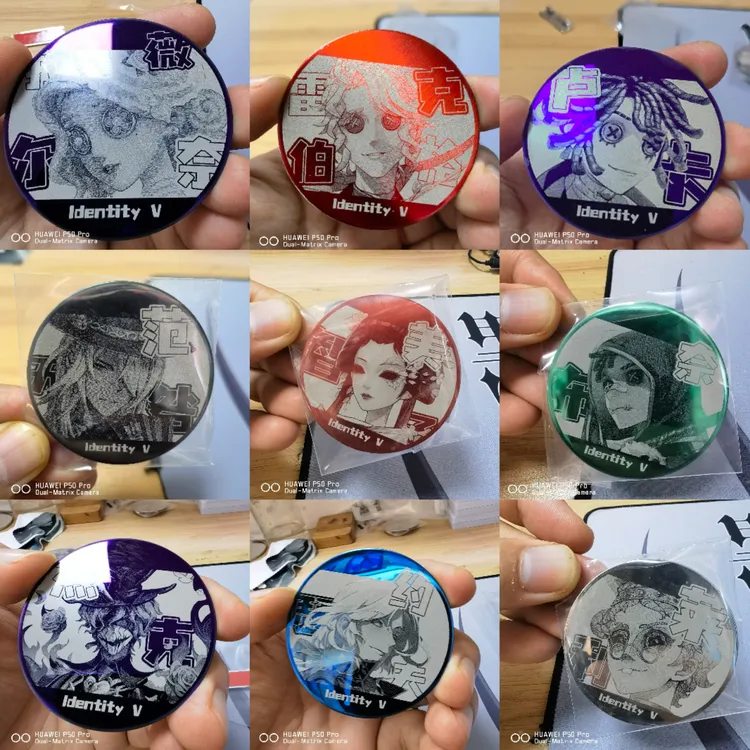 同人新款第五人格不锈钢吧唧镜面吧唧58mm园丁囚徒约瑟夫红蝶