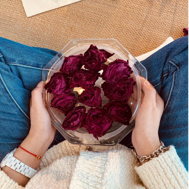 云南冻干大朵墨红玫瑰