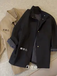 欧货～中长款风衣外套·袖口卷边设计·衣长约85左右