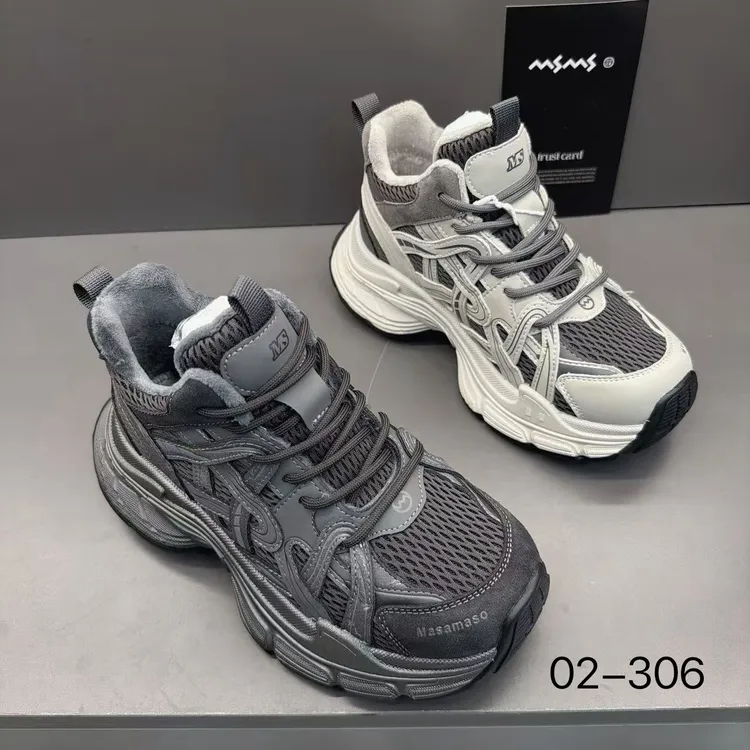 玛莎玛索秋冬新款加绒02-306时尚百搭休闲厚底高腰大棉鞋网红潮鞋