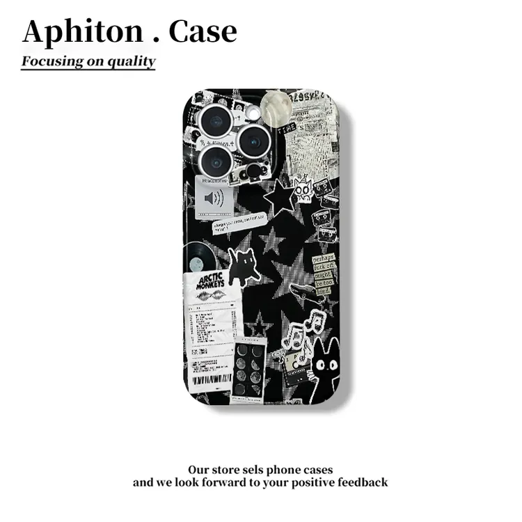 GGBond个性像素黑猫适用苹果16菲林手机壳华为p70vivoppo小米15套