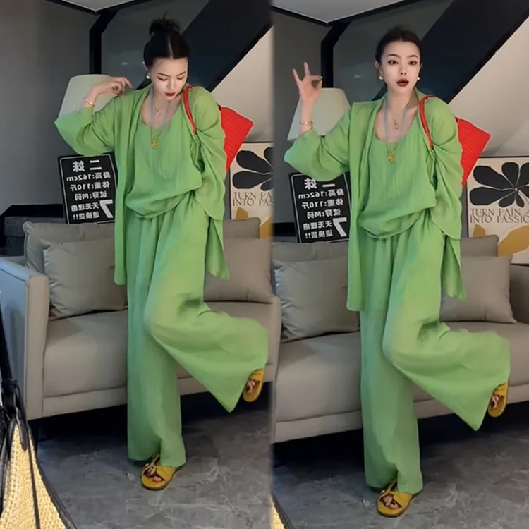 2025夏季新款时尚显瘦气质网红高档洋气女高级百搭宽松大码三件套