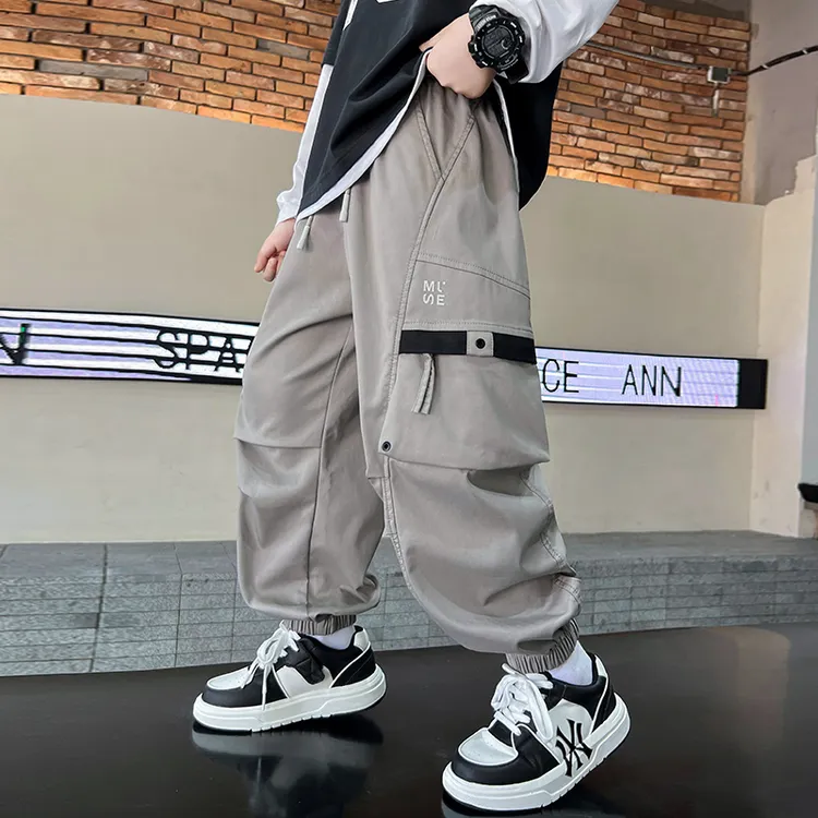 儿童装男童秋装裤子2025新款中大童春秋款休闲裤男孩工装长裤秋季