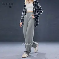 2323大瑶专属三彩2025秋季新款松紧腰长裤运动休闲裤直筒裤显dbx