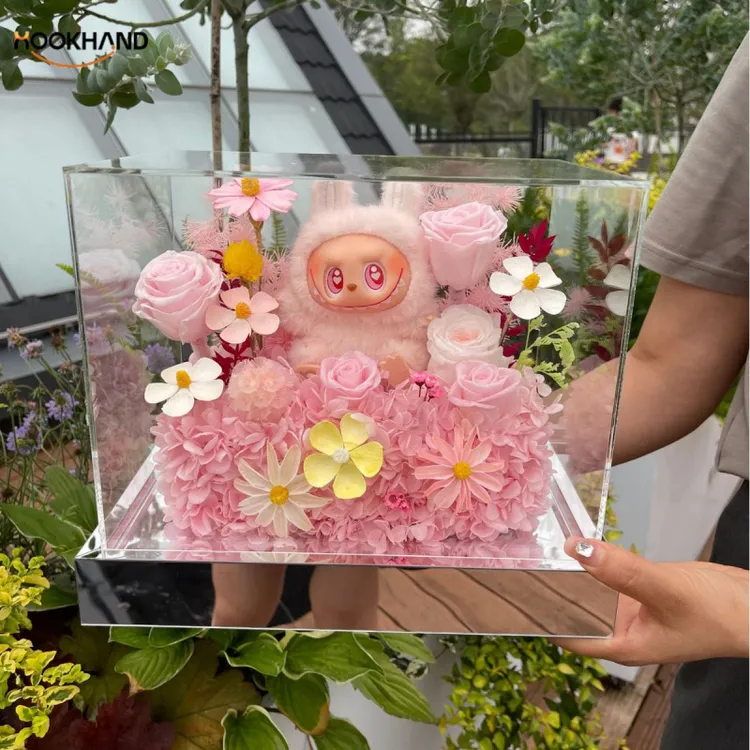 永生花可爱玩偶摆件Labubu公仔情人节礼物成品送女朋友