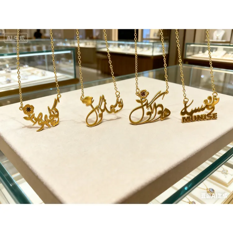 钛钢项链 钛钢原创名字项链不易掉色