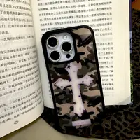 黑边玻璃韩系ins豹纹适用苹果17promax/iPhone17pro/16/15手机壳