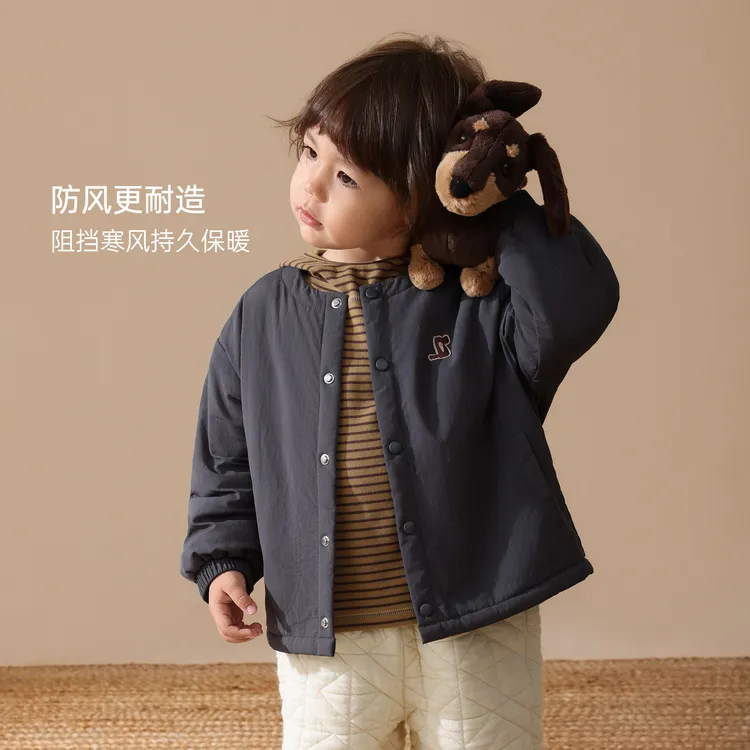 ZOZO&MOMMY左悠【糖诗苏打】冬季小狗贴章保暖加绒锁温儿童外套