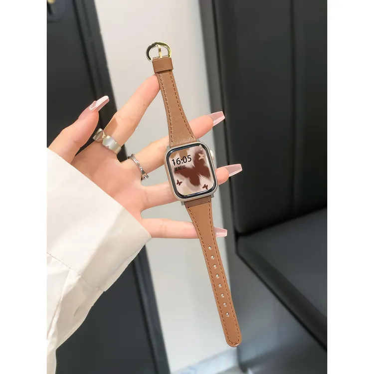 UhADa适用applewatch表带秋冬新款苹果手表表带复古小蛮腰马蹄扣