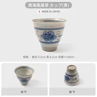 日本进口波佐见烧家用釉下彩复古元素陶瓷陶茶杯