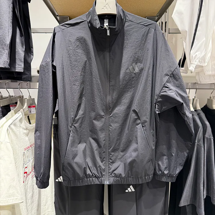 Adidas阿迪达斯外套男25春夏新款梭织轻薄拒水防泼立领夹克JZ8408