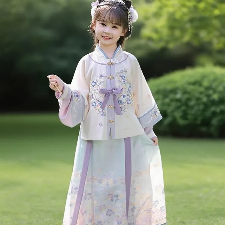新品公主中国风2025年春季女古典汉服飘逸小女孩唐风美学儿童秋冬