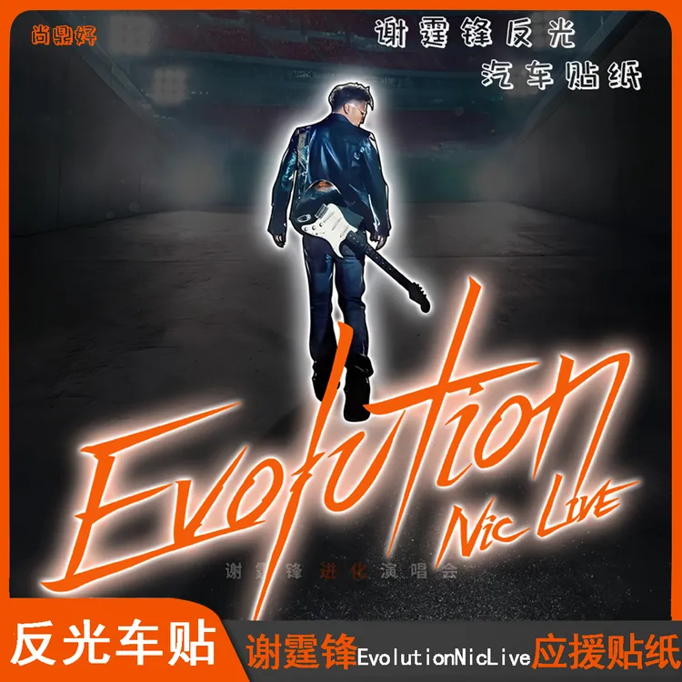 谢霆锋2025进化演唱会应援反光车贴电动汽车划痕装饰防水车身贴纸