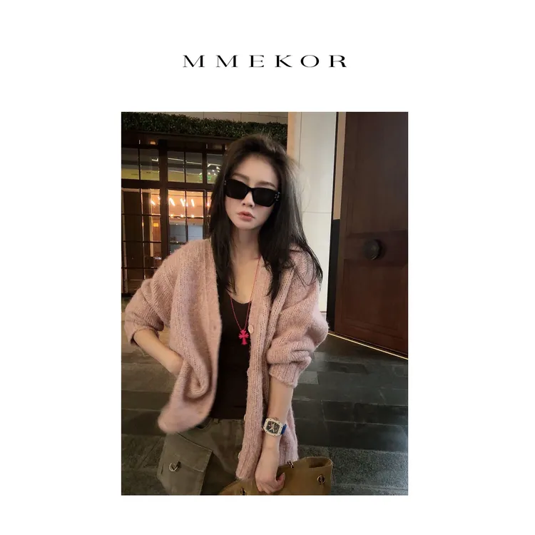 MMEKOR“氛围美神”针织衫 2025新款秋款千金玛德琳上衣 30511