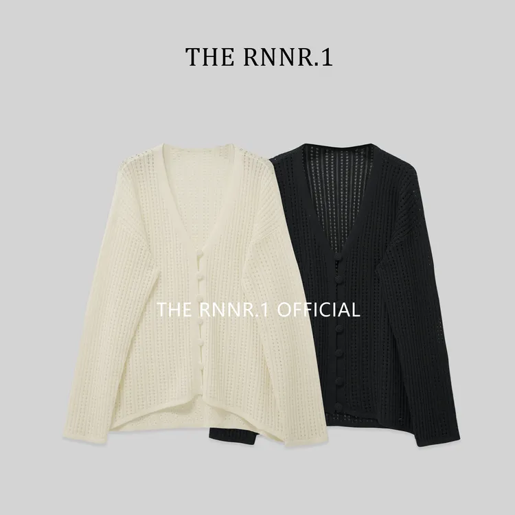 THE RNNR.1手工钩花 羊毛 镂空宽松开衫 