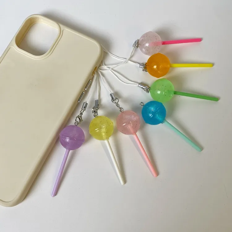  【咕噜】童趣仿真棒棒糖手机绳汽车钥匙绳撞色多巴胺创意挂件