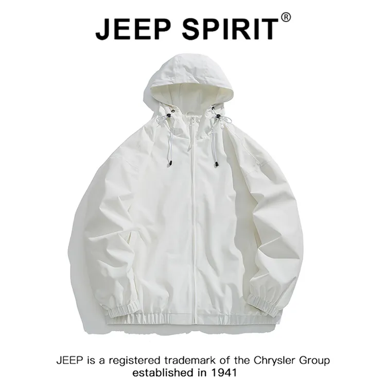 JEEPSPIRIT吉普冲锋外套男女春秋季潮牌防风衣夹克户外登山服情侣