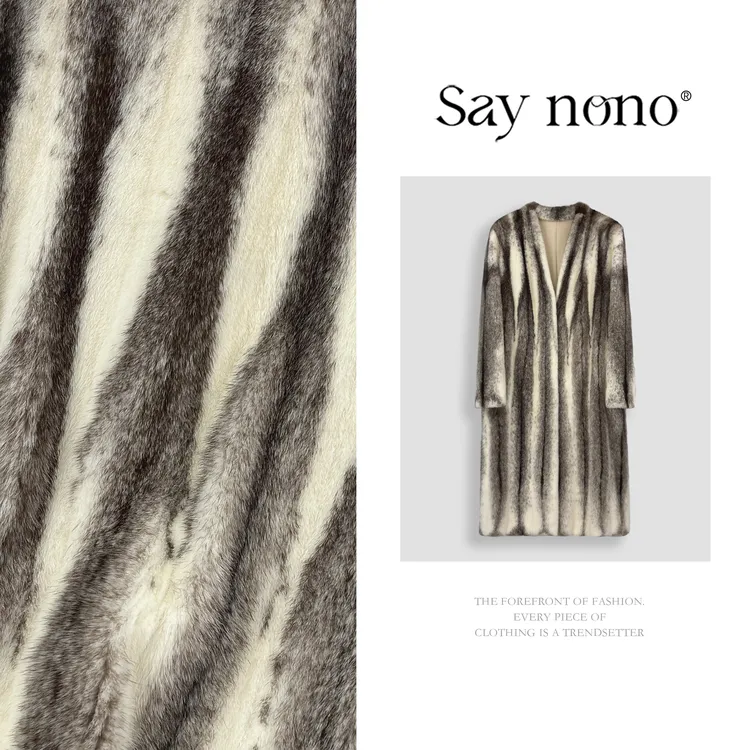 懒猫nono│Saynono 高奢原色设计感进口水貂皮草大衣外套H10132X