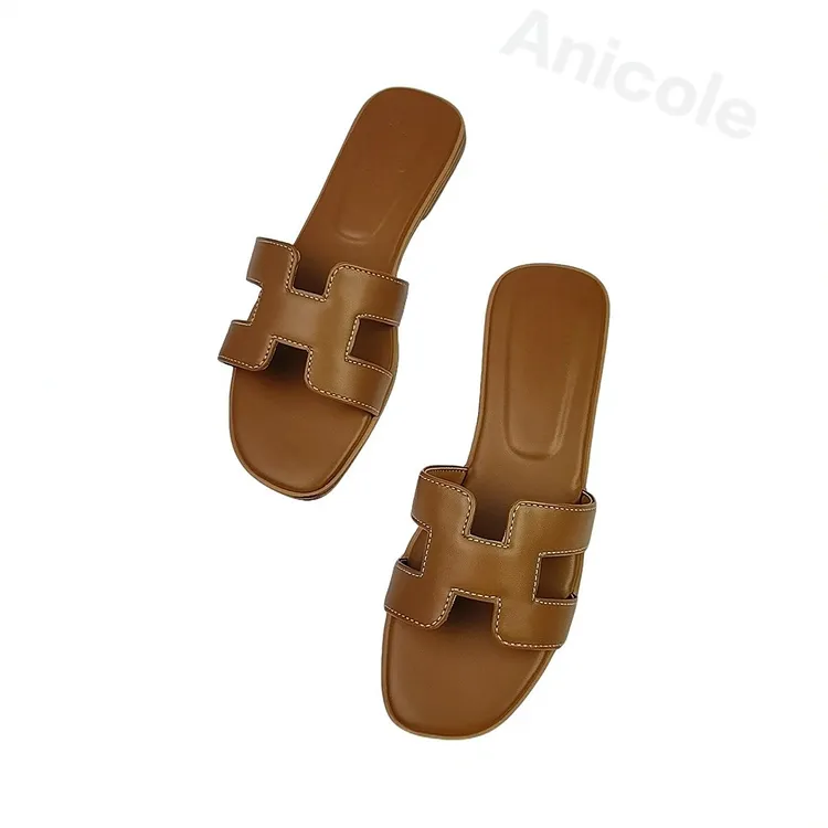 H拖浅口夏季方头防滑低跟一字拖凉女士明星同款百搭鞋子