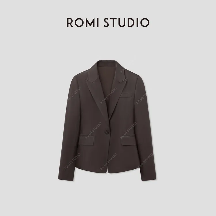 ROMI STUDIO“自我轮廓”100%进口羊皮软糯修身皮衣外套 RWBAW81657