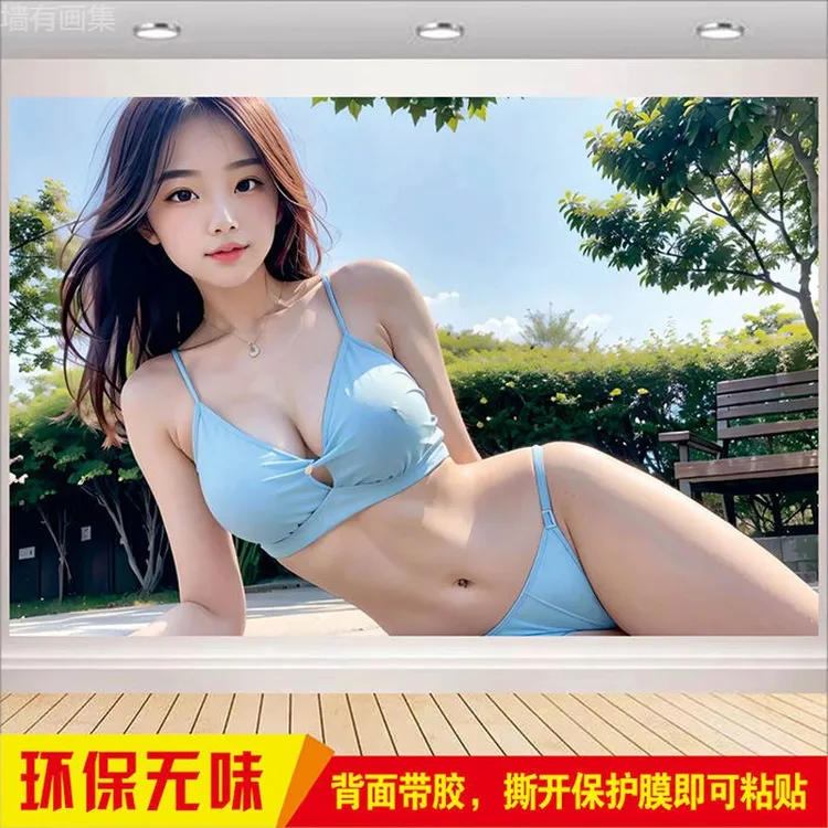 甜美可爱性感美女写真壁画 画家居民宿酒店宾馆卧室墙面无框装饰