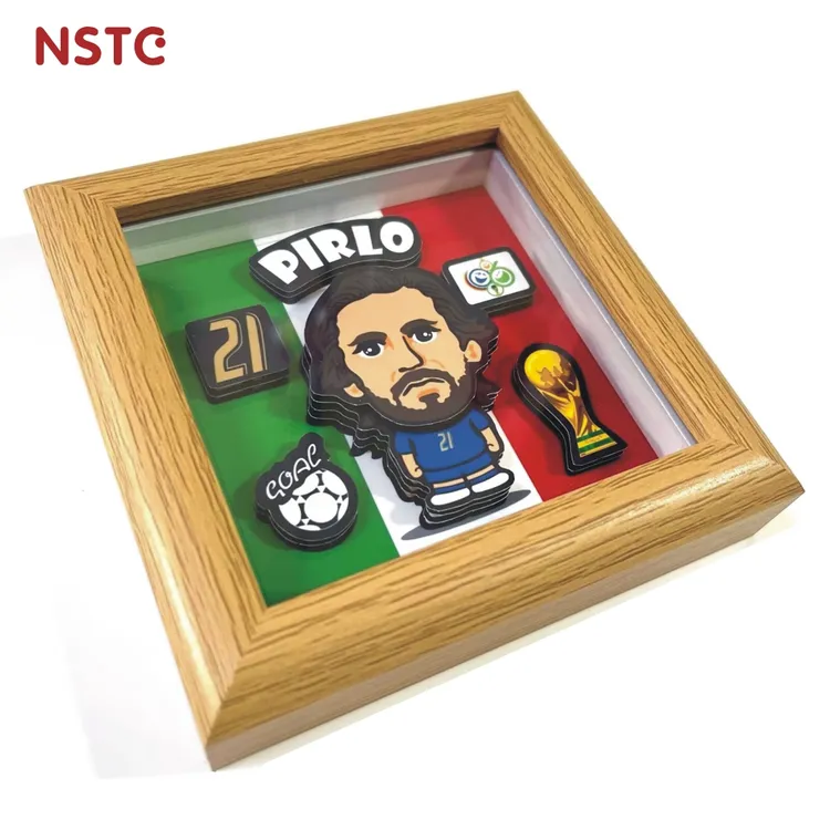 NSTC立体画摆件 意大利皮尔洛世界杯冠军纪念21号足球迷文创摆台