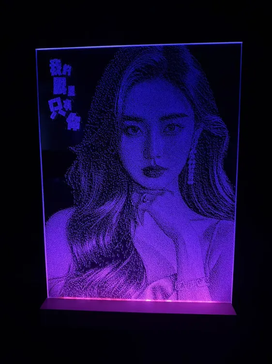 【七彩实木底座】非遗锤子玻璃画私人定制照片情侣生日纪念日礼物