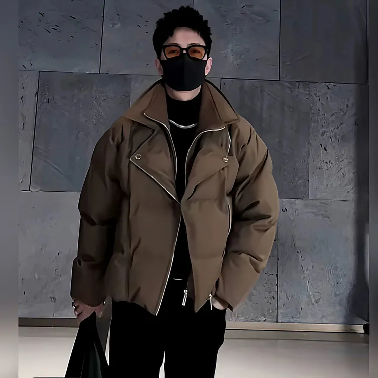 2024冬季韩版设计师假两件棉服潮流情侣宽松时尚短款休闲百搭棉衣