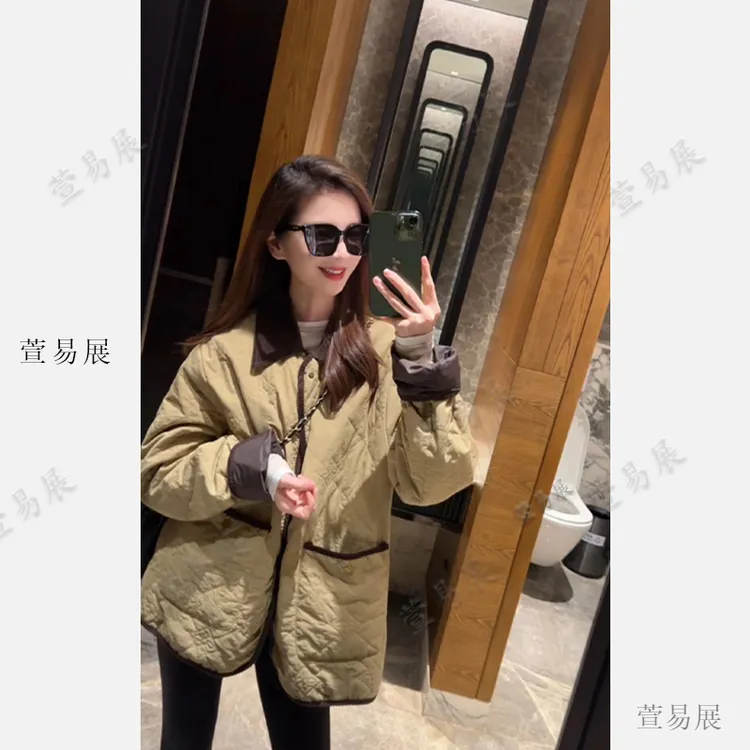 萱易展-设计感撞色拼接女棉服休闲宽松百搭上衣YY-091801