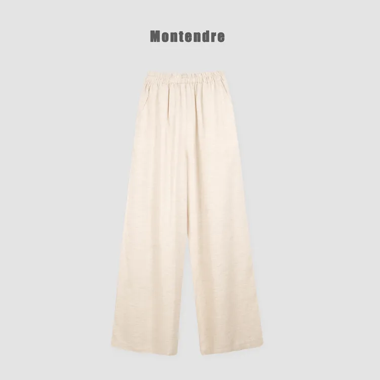 【MonTendre】夏季新款 亚麻天丝混纺舒适百搭宽松纯色设计师休闲裤