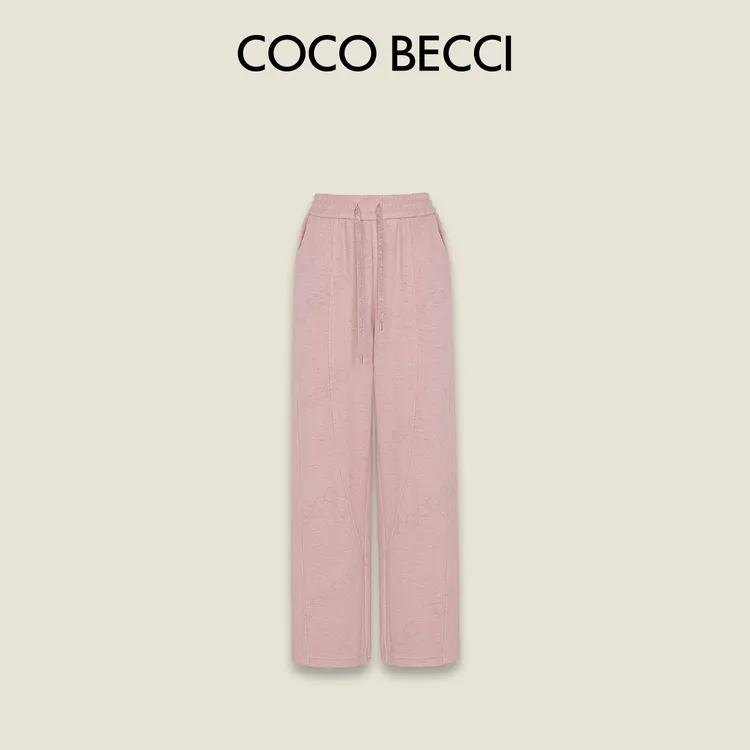 COCO BECCI【遛弯神裤】经典高腰松紧抽绳时尚百搭裤子CFLJC361082