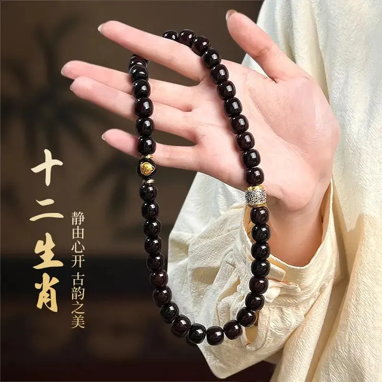 【十二生肖守护】菩提双圈手串溏心老料文玩老型桶珠赠加厚盘玩袋商品图