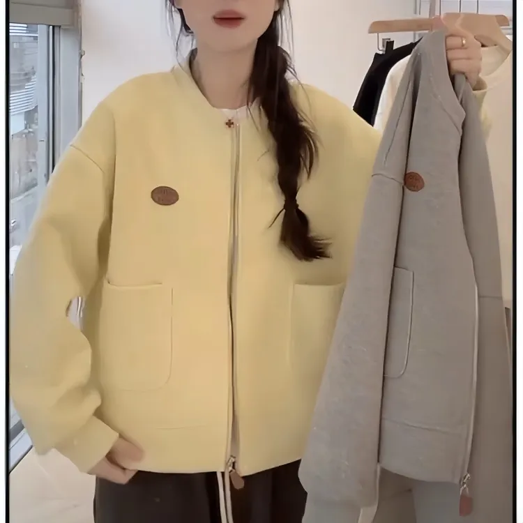 2025春季韩版新款气质休闲短拉链外套女刺绣韩系欧若风夹克外套潮