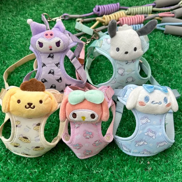 新款库洛米狗狗胸背带牵引绳中小型犬泰迪比熊博美防挣脱耐用防抓