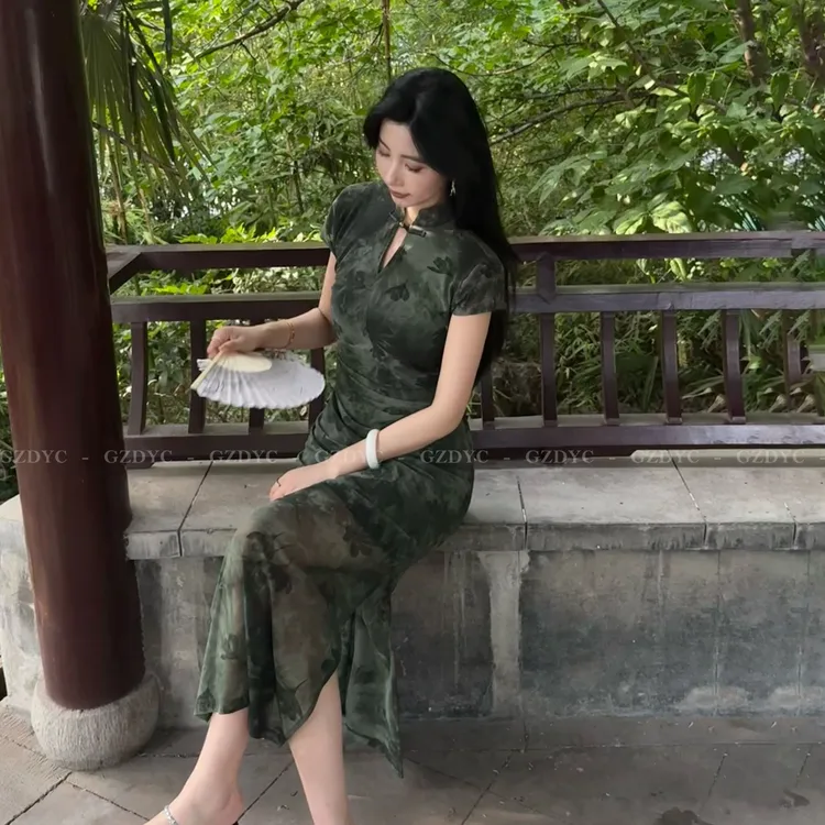 【鸽子的衣橱】 吊钟海棠旗袍 气质性感包臀小众旗袍连衣裙LYQ85633