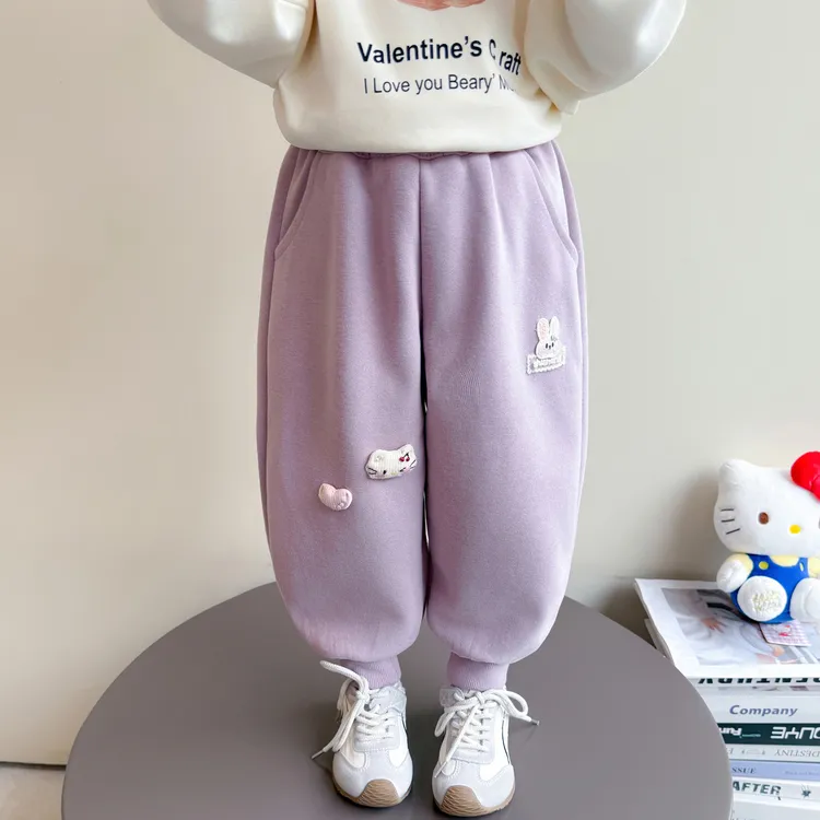 女小童秋季休闲卫裤2025新款儿童洋气秋装3岁女宝宝5运动束脚裤子