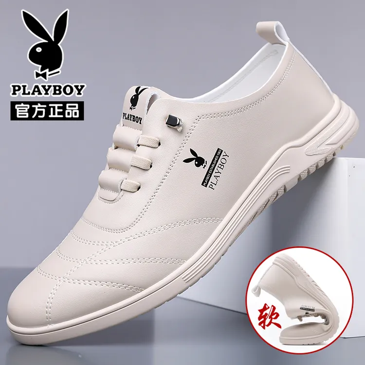 PLAYBOY/花花公子秋季新款透气男鞋百搭软底一脚蹬男士休闲开车鞋