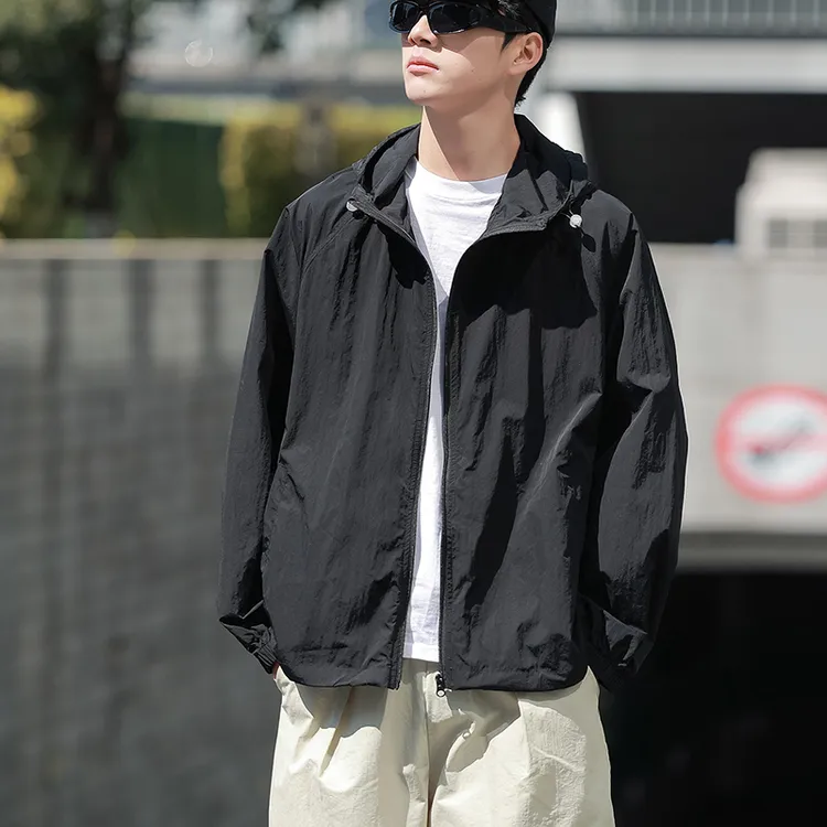夏季新款男士外套聚酯纤维防紫外线迷彩冰丝薄款防晒衣夹克 UPF50