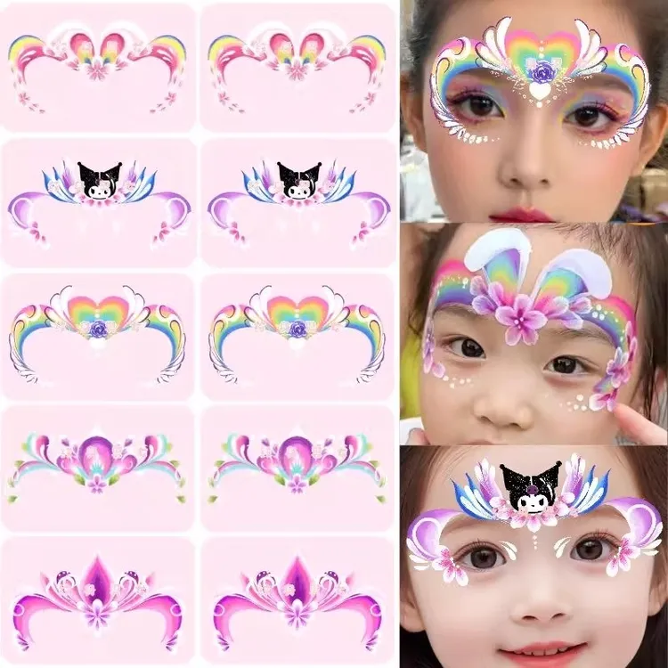 儿童可爱库洛米爱莎公主彩绘额头贴女童表演花钿儿童舞台妆容贴纸
