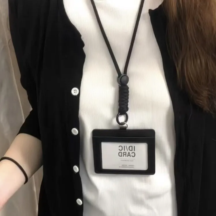 时髦miu系搭配工牌卡套挂脖工作证门禁卡员工胸牌卡包校园卡饭卡