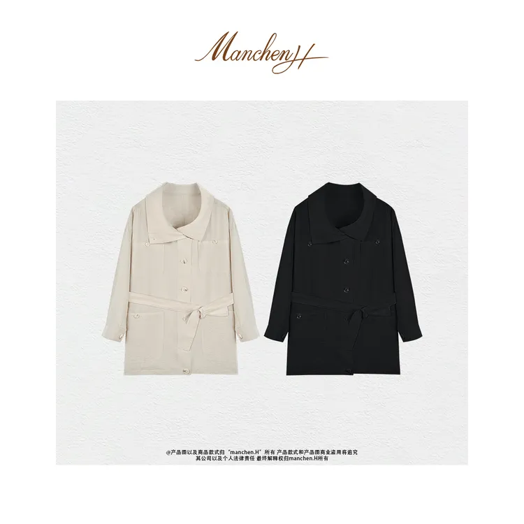 曼辰manchenh"微风塞纳"客订进口面料肌理感轻型风衣