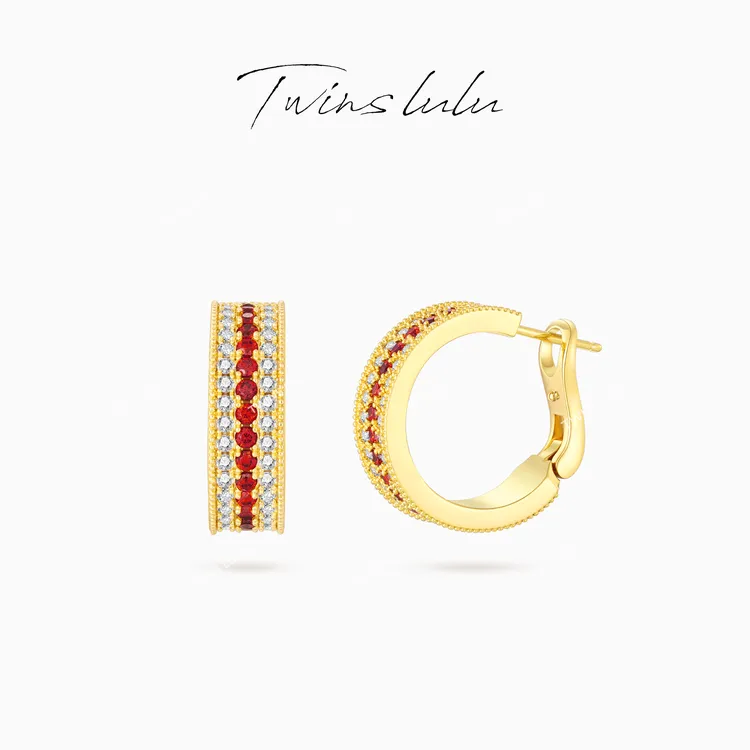 TWINS LULU 镀K金 秋上新 精致时尚百搭路路通耳环TSL2930