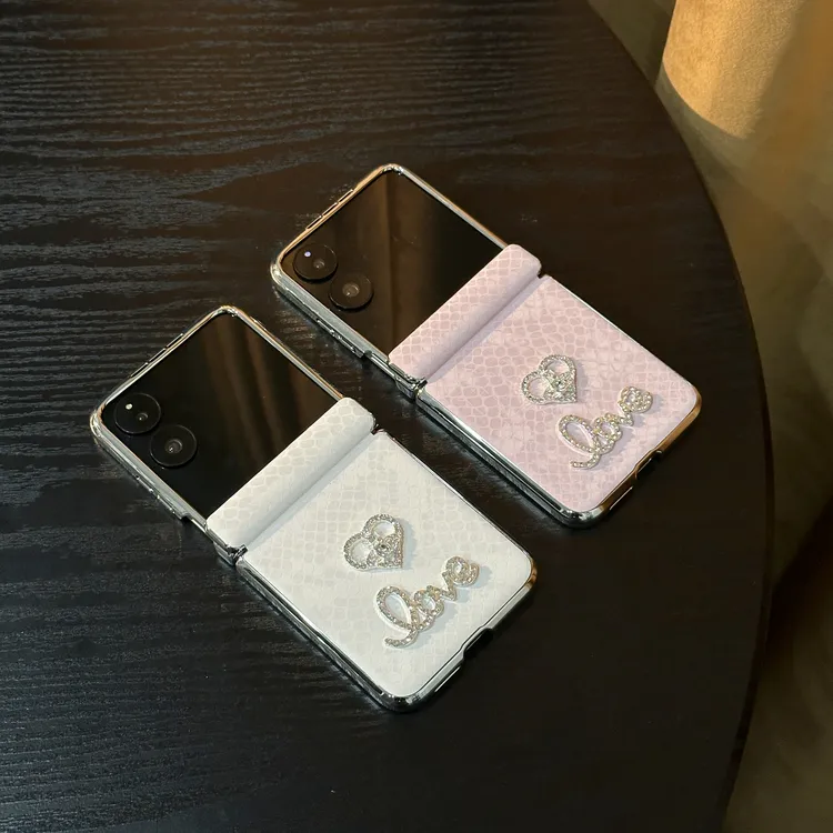 适用小米MIXFlip手机壳折叠屏爱心蛇鳞纹磁吸中轴全包防摔保护套