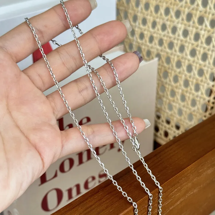 链子925银 ins风时尚简约百搭气质女电白车花链条项链 3692