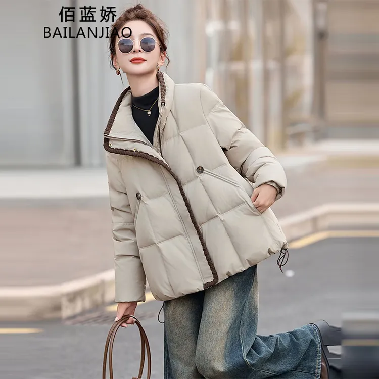 韩版立领羽绒服女2025冬季新款时尚气质设计感百搭加厚保暖外套