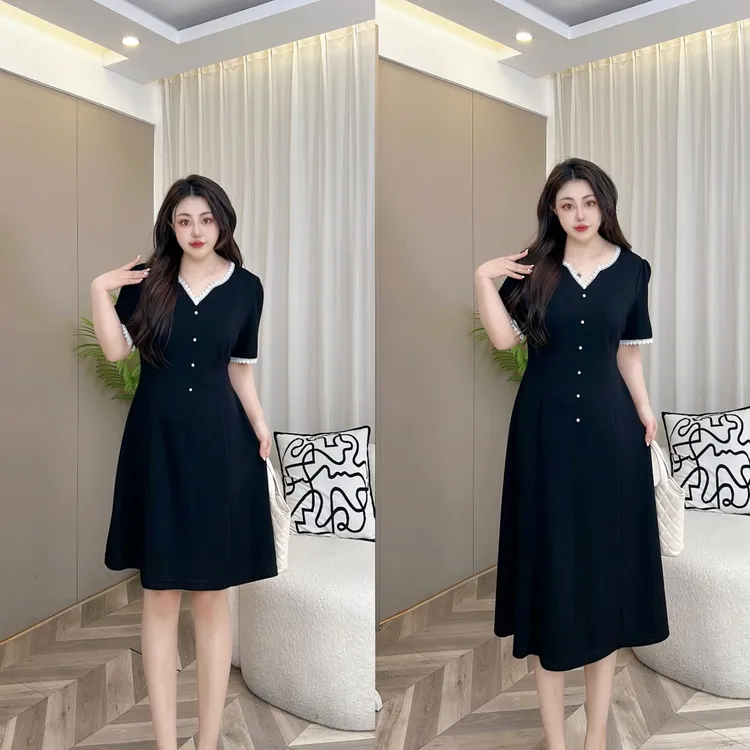 【玲胖胖 闲暇时光】新款宽松时尚百搭女显瘦大码连衣裙LPP61690