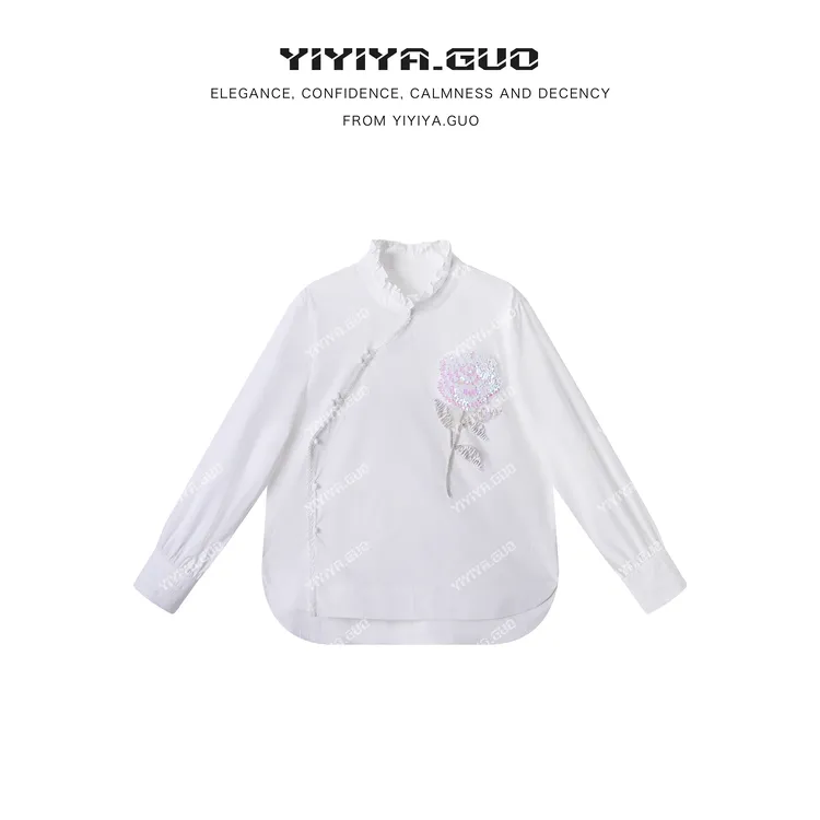 yiyiya.Guo艺艺吖新中式中国风刺绣宽松长袖上衣100388SS52