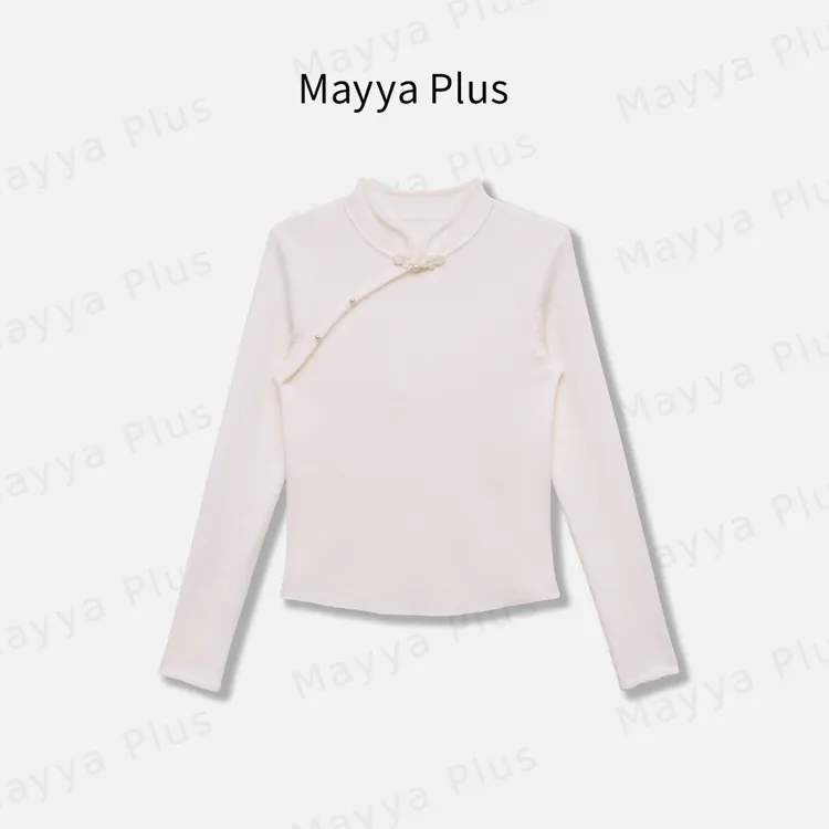 【听风吟】Mayya Plus麦芽定制温柔国风立领针织衫气质上衣32547006