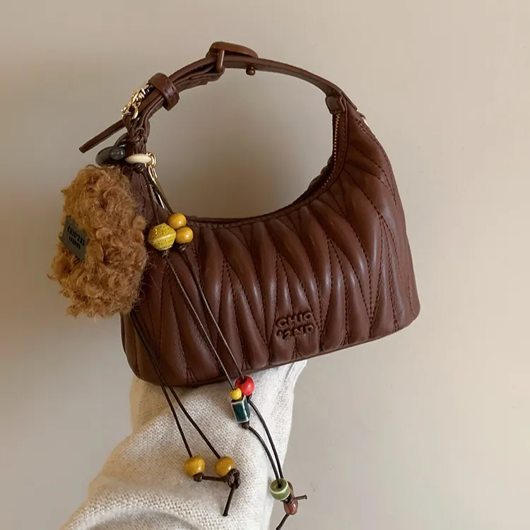 南风Chio2nd手提包小众包女款秋冬褶皱单肩斜挎小包