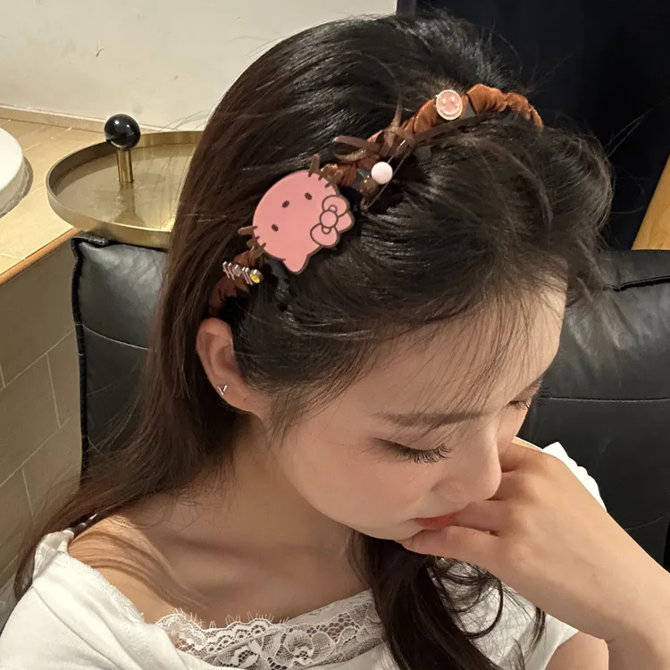 元气满满甜美Kitty带齿头箍时尚蓬松设计发箍ins可爱少女头饰发箍